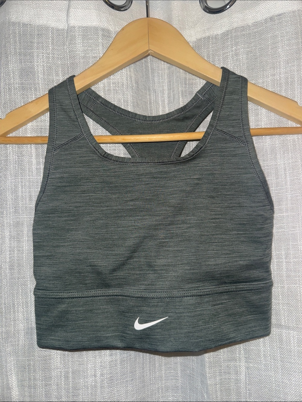 Nike DriFit Blue/Gray Racerback Cropped Sports Bra Women’s S
